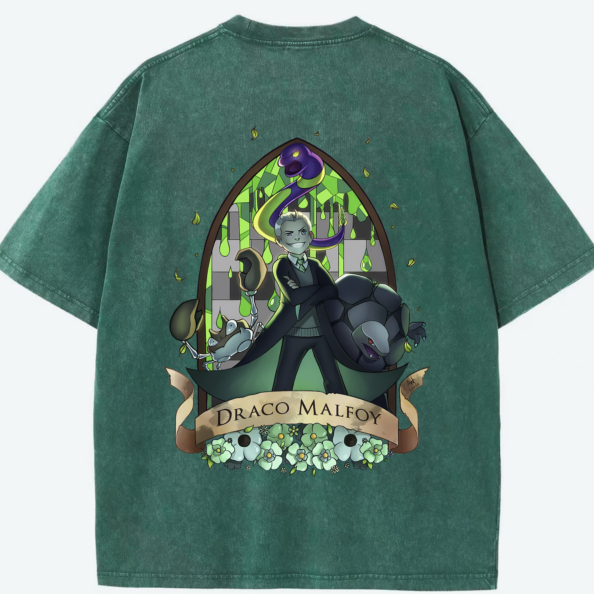 （画像用） Harry Potter ハリー・ポッターシリーズ 綿100% ヴィンテージ風 半袖Tシャツ（背面プリント）